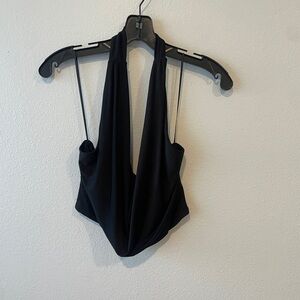 Elegant Black Halter Top